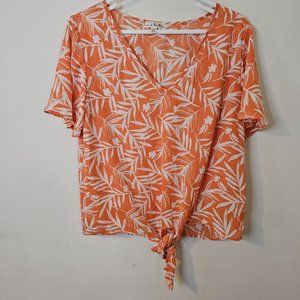 Women's Medium Nine Britton Tie Front Blouse